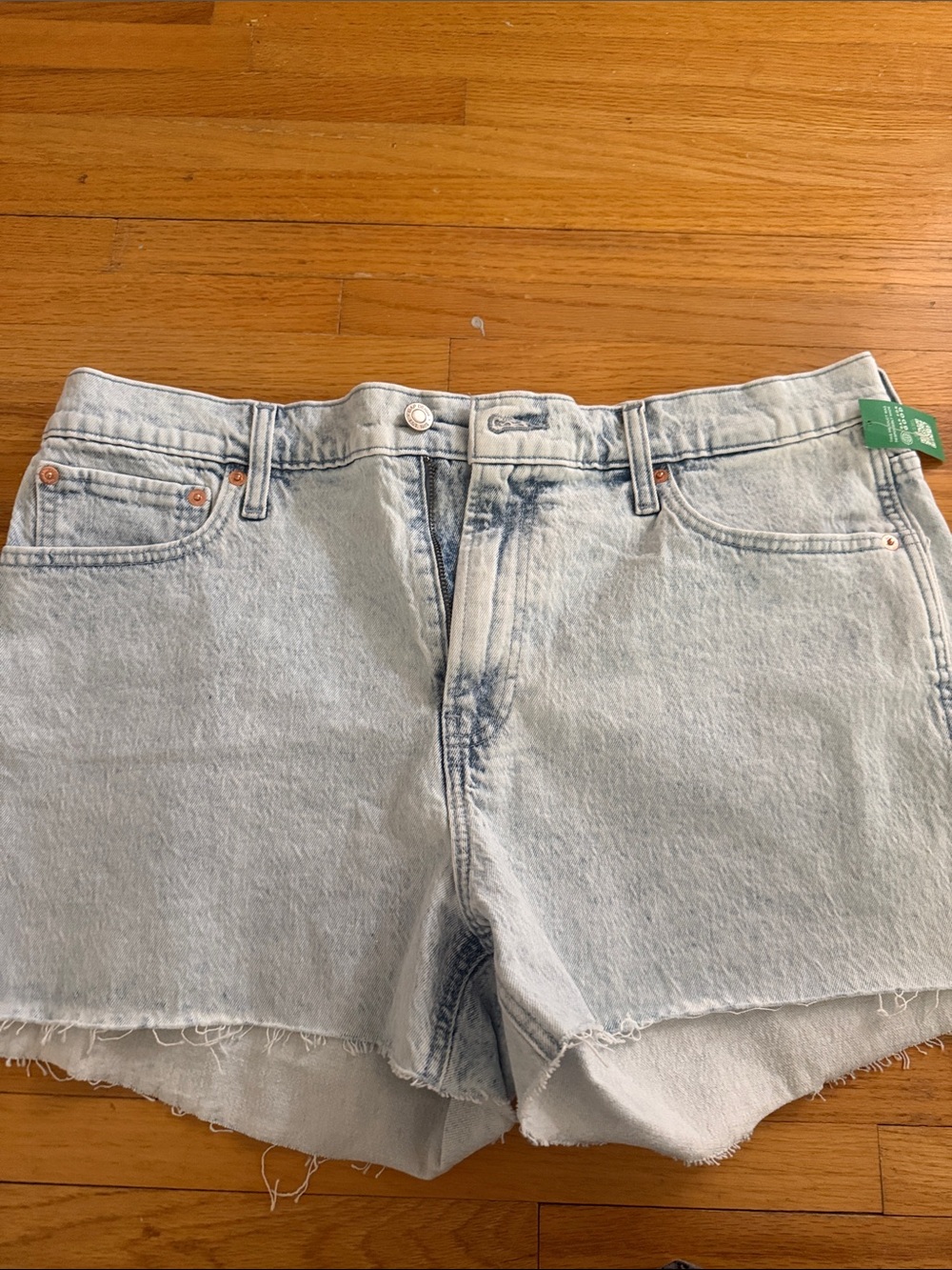 GAP Light Blue High-Rise Cutoff Denim Shorts size 33 women’s